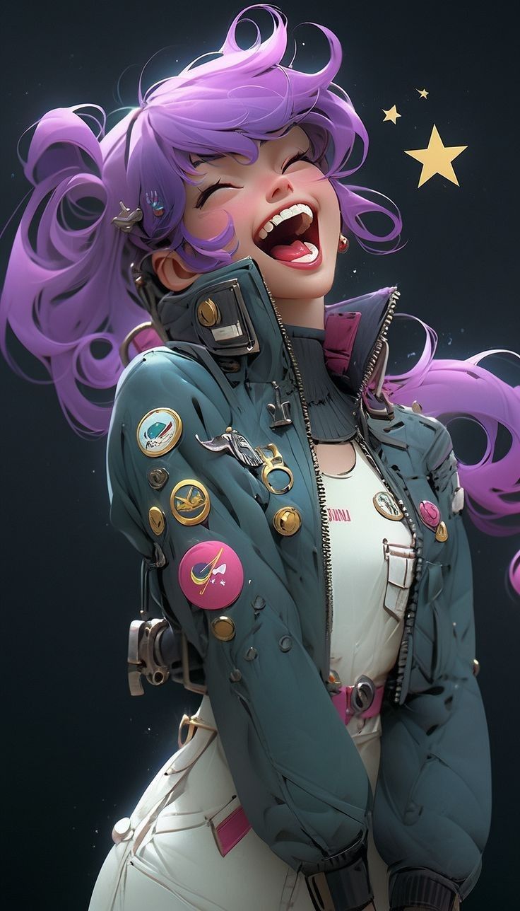 Personaje de chica 3d creado con Ai sonriendo