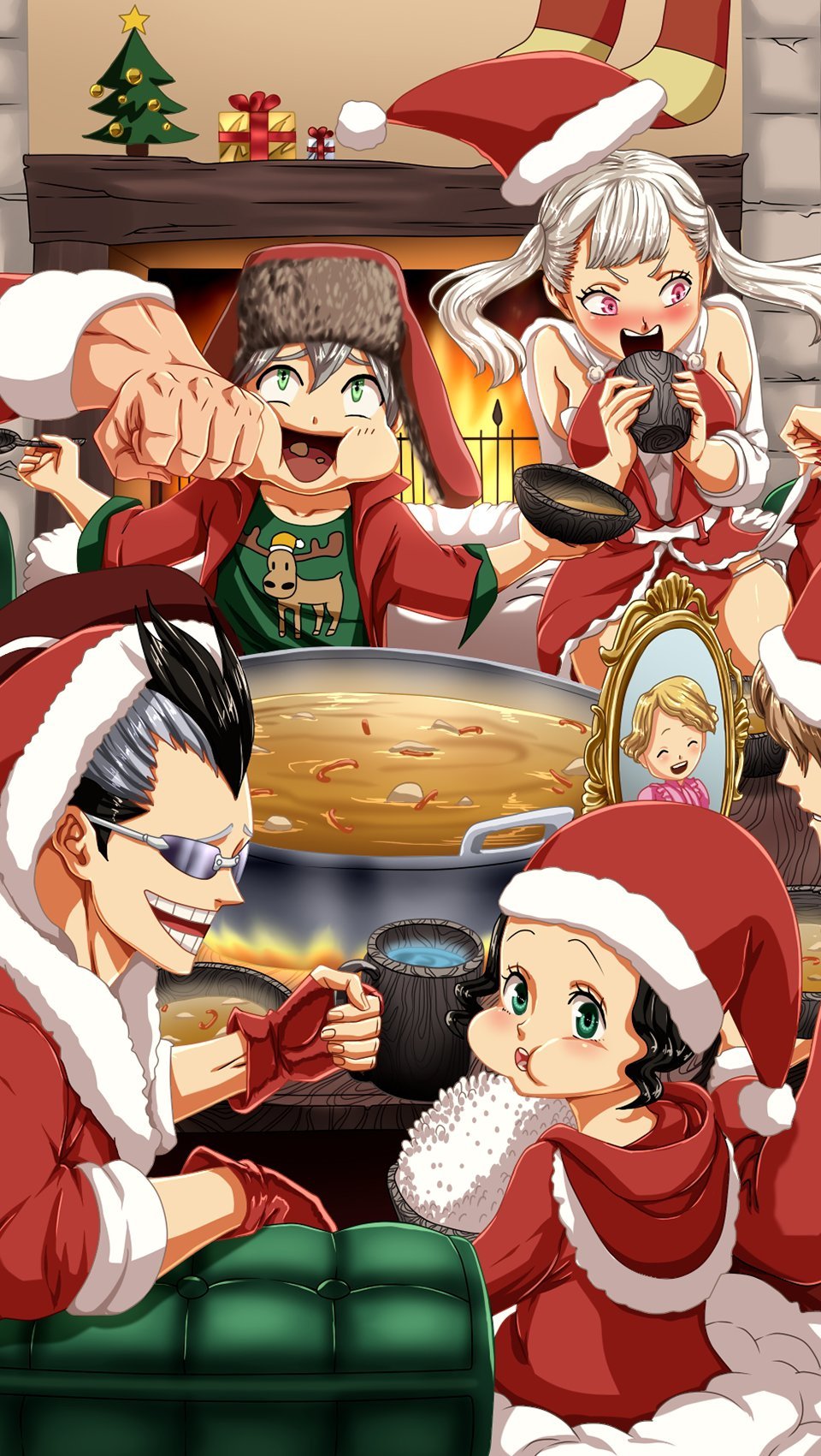 Personajes de Black Clover en navidad