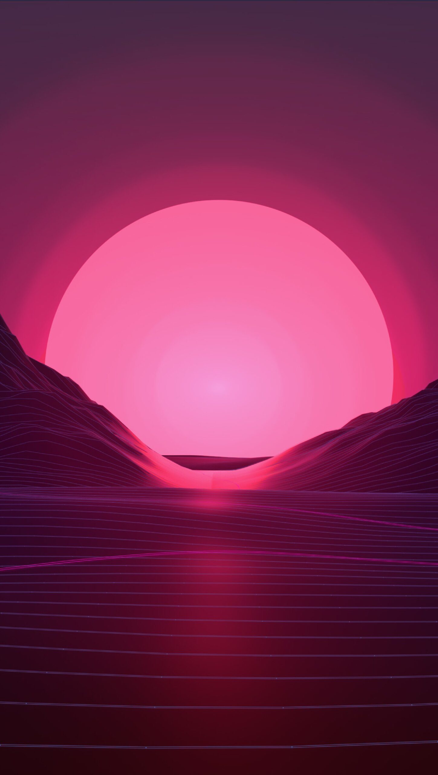 Retrowave Puesta del sol