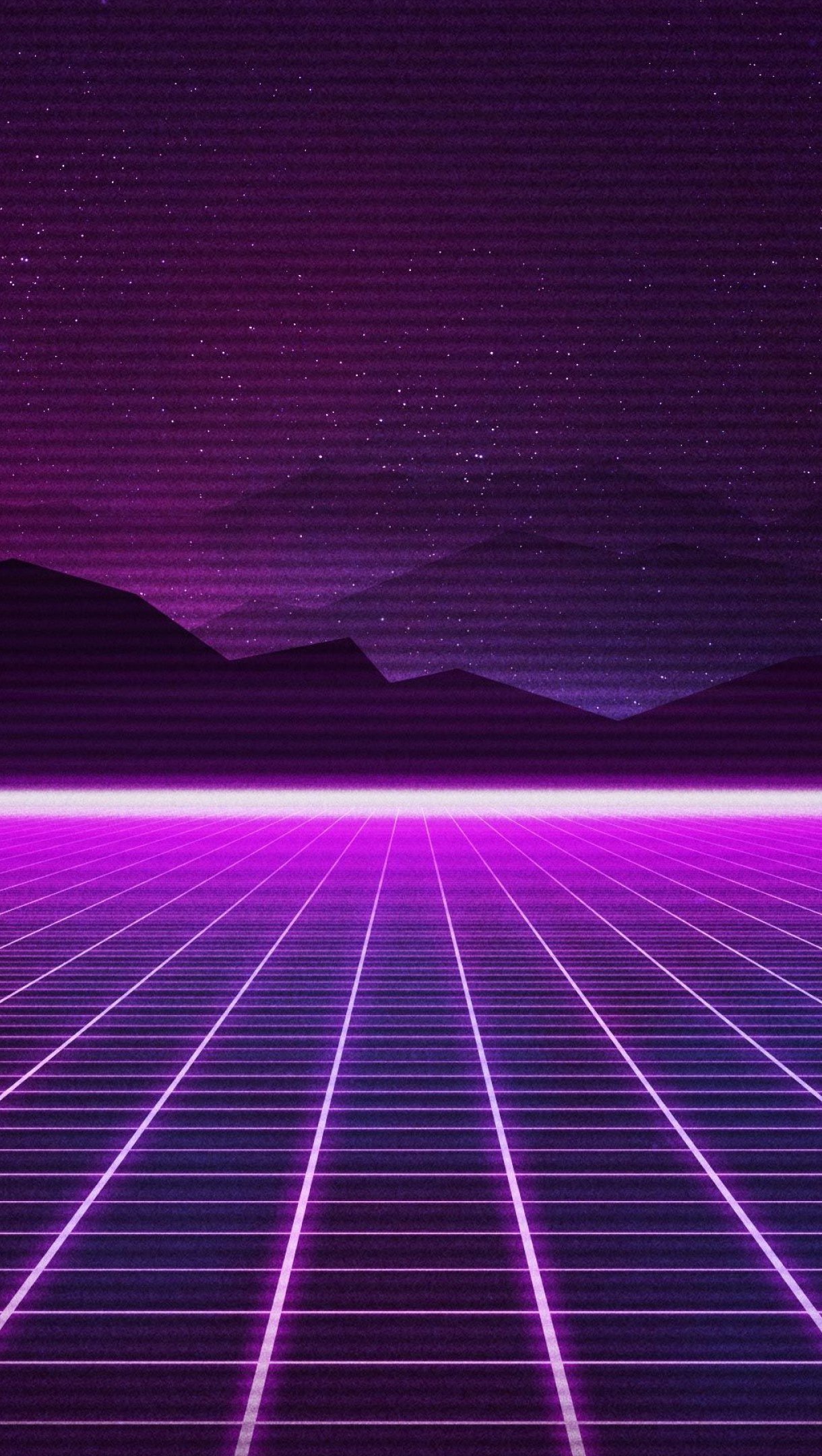 Retrowave lineas montañas