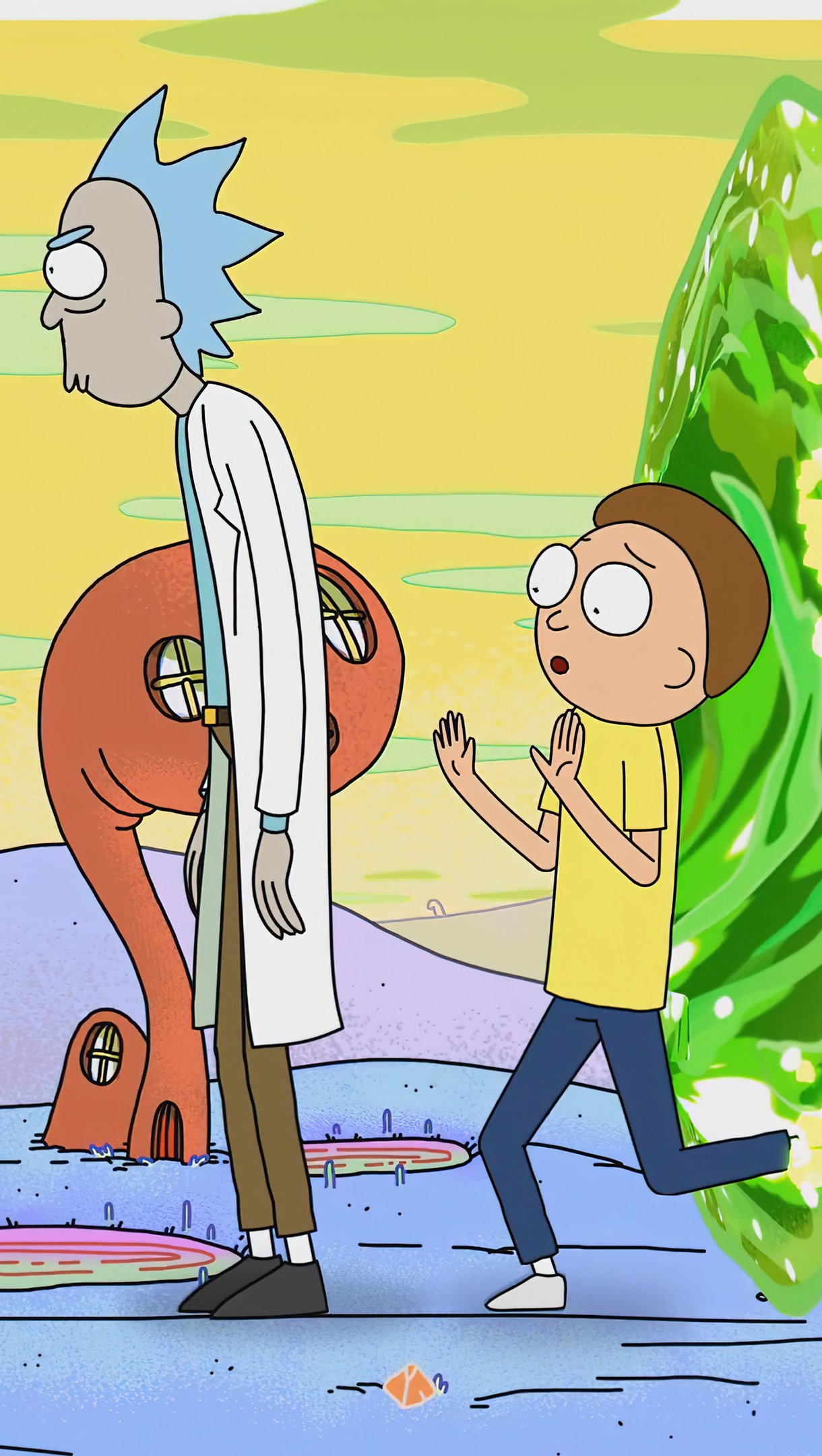 Rick y Morty a través de portal