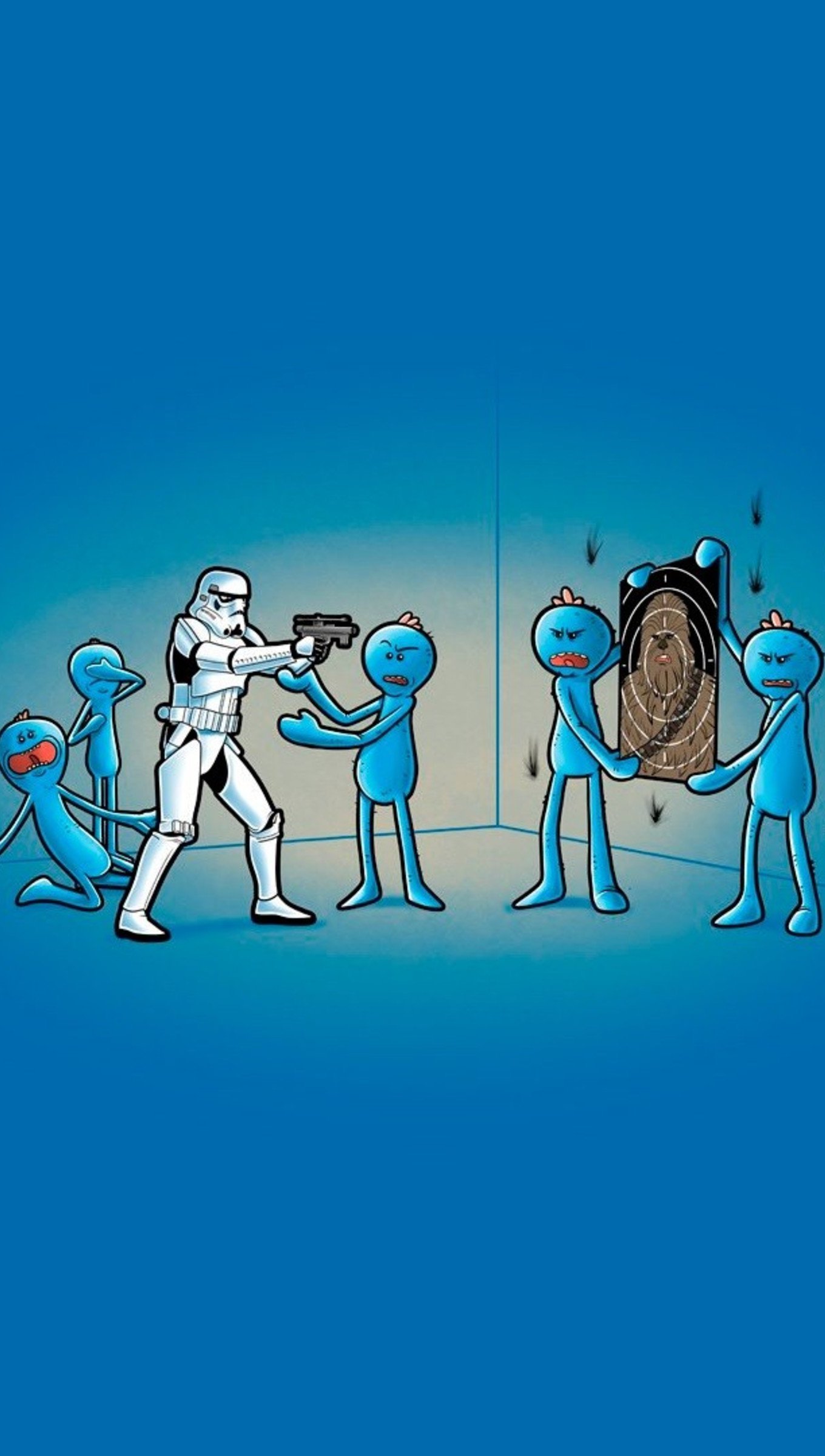 Señor Meeseeks con stormtrooper