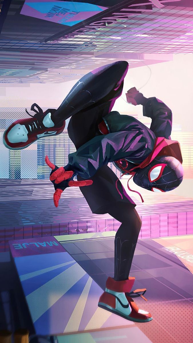 Spiderman Miles morales pose de acción