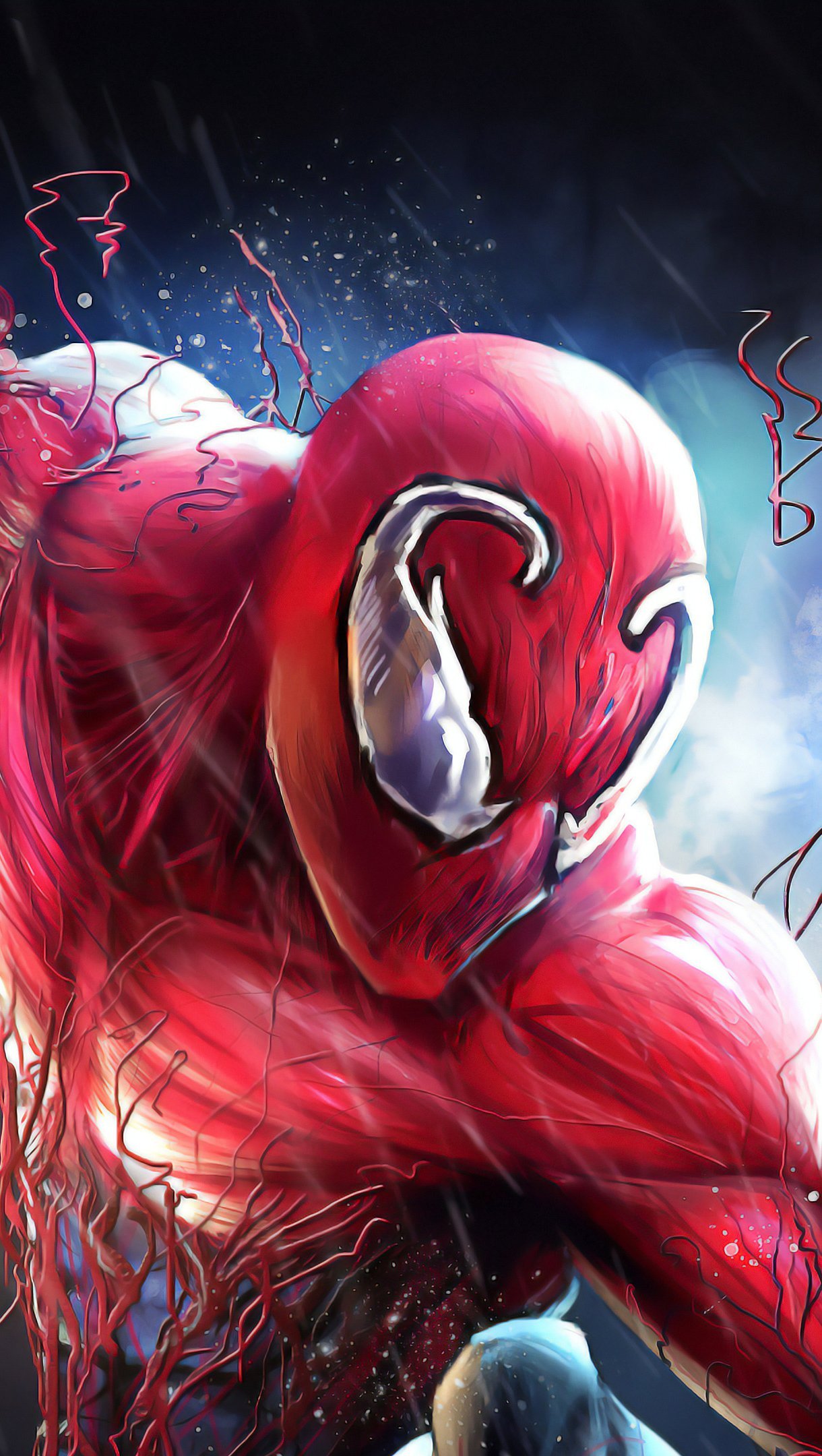 Spiderman vestido como Carnage