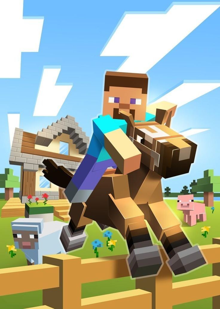 Steve a caballo minecraft wallpaper