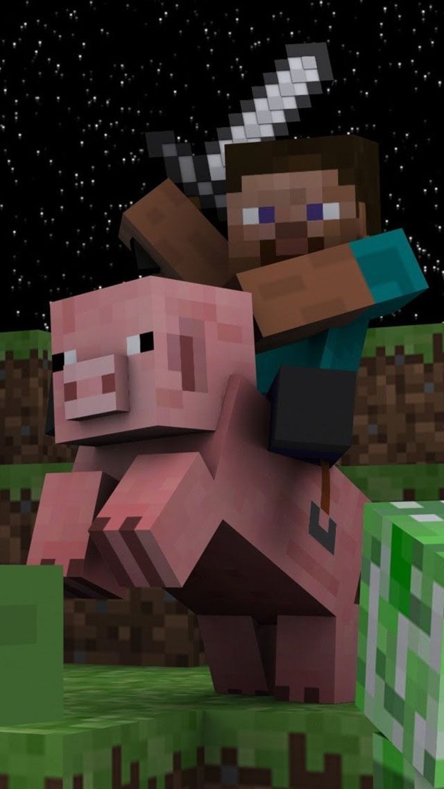 Steve montando un cerdo Minecraft