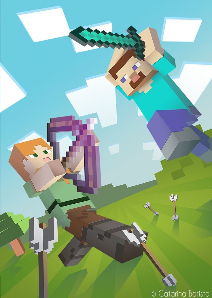 Steve vs Alex Minecraft Fondo de celular