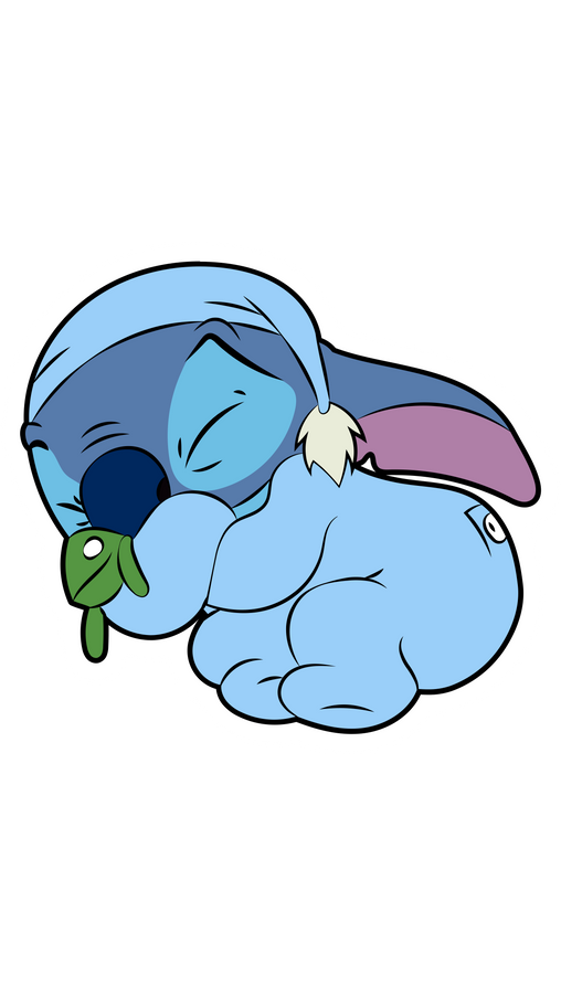 Sticker de stitch durmiendo