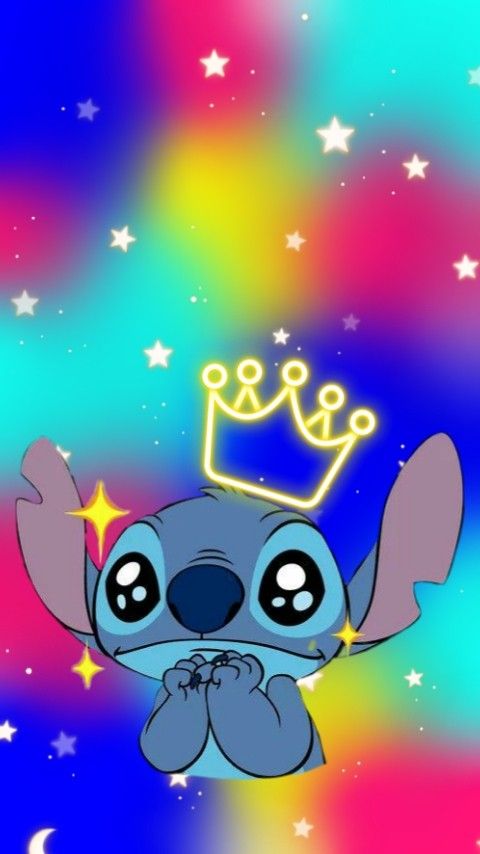 Stitch ilusionado con coronita