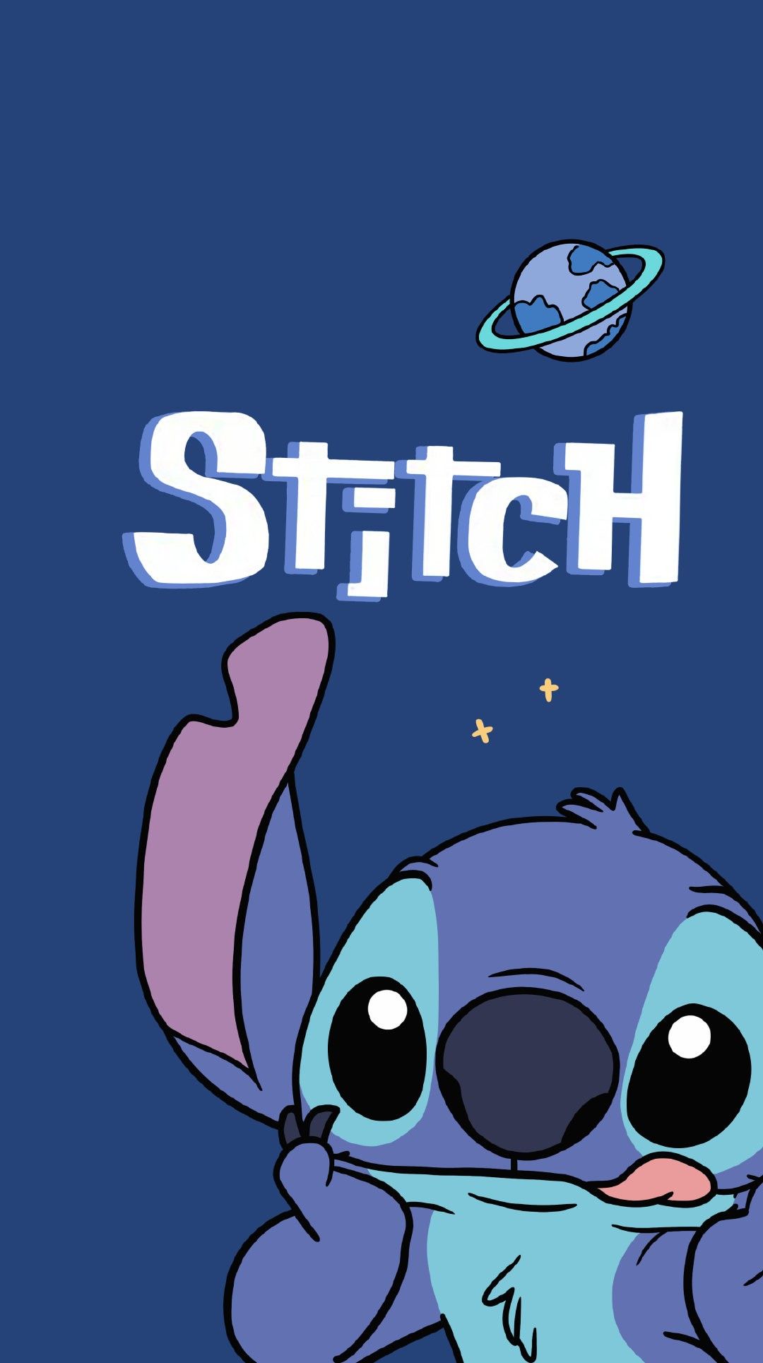 Stitch lindo fondo con planeta