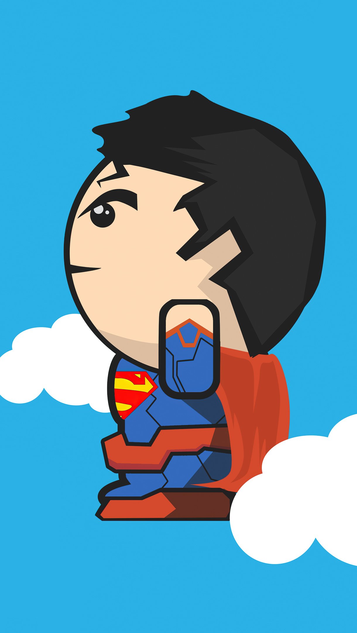 Superman en las nubes minimalista