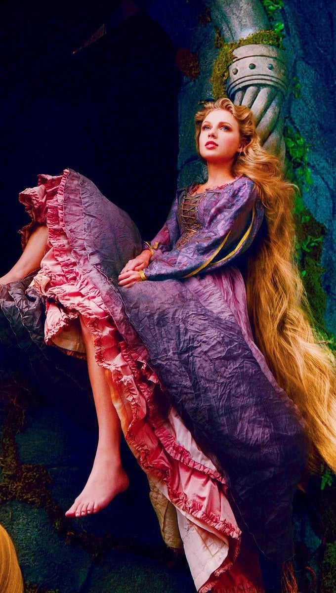 Taylor swift como Rapunzel