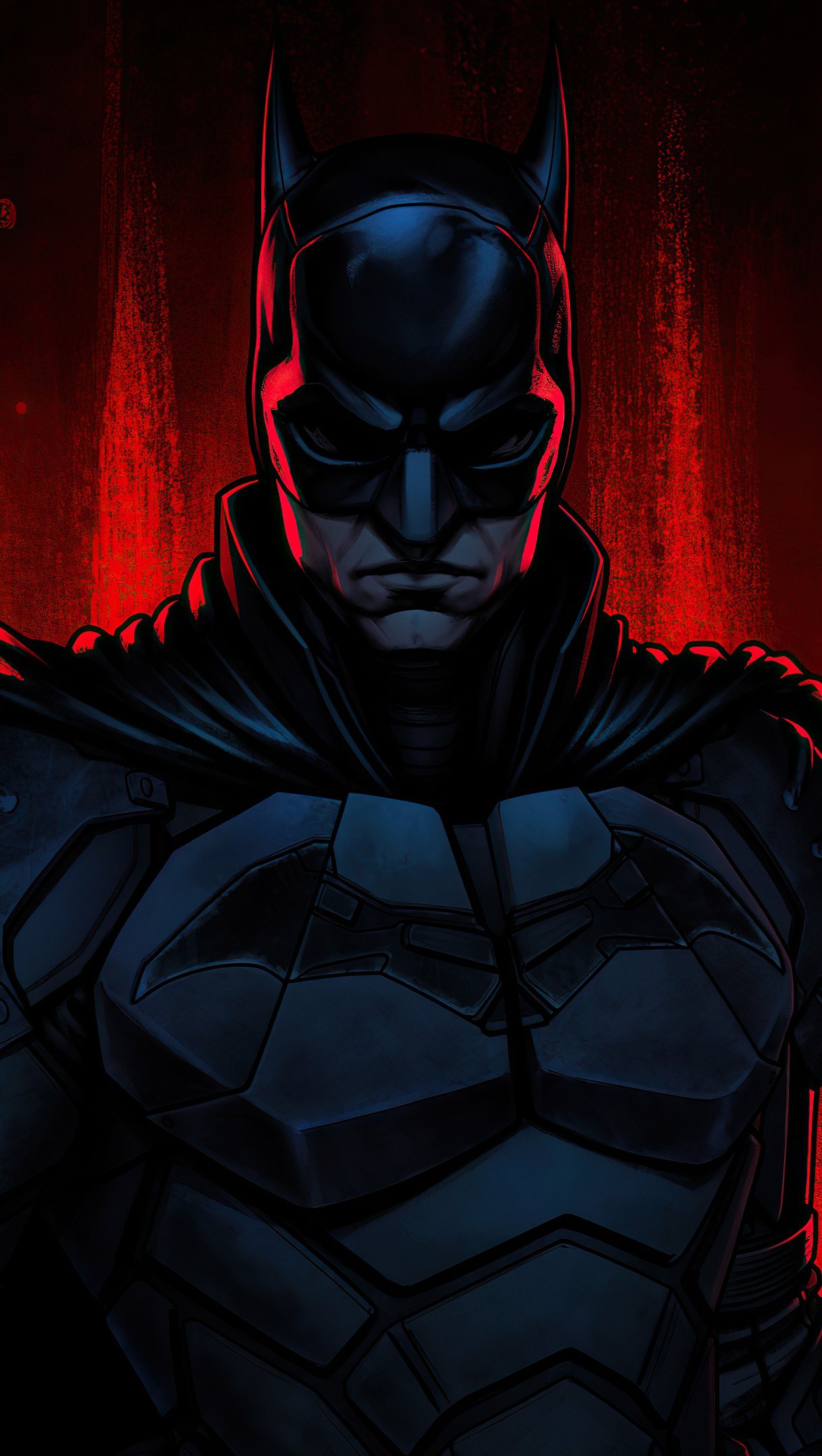 The Batman con fondo rojo