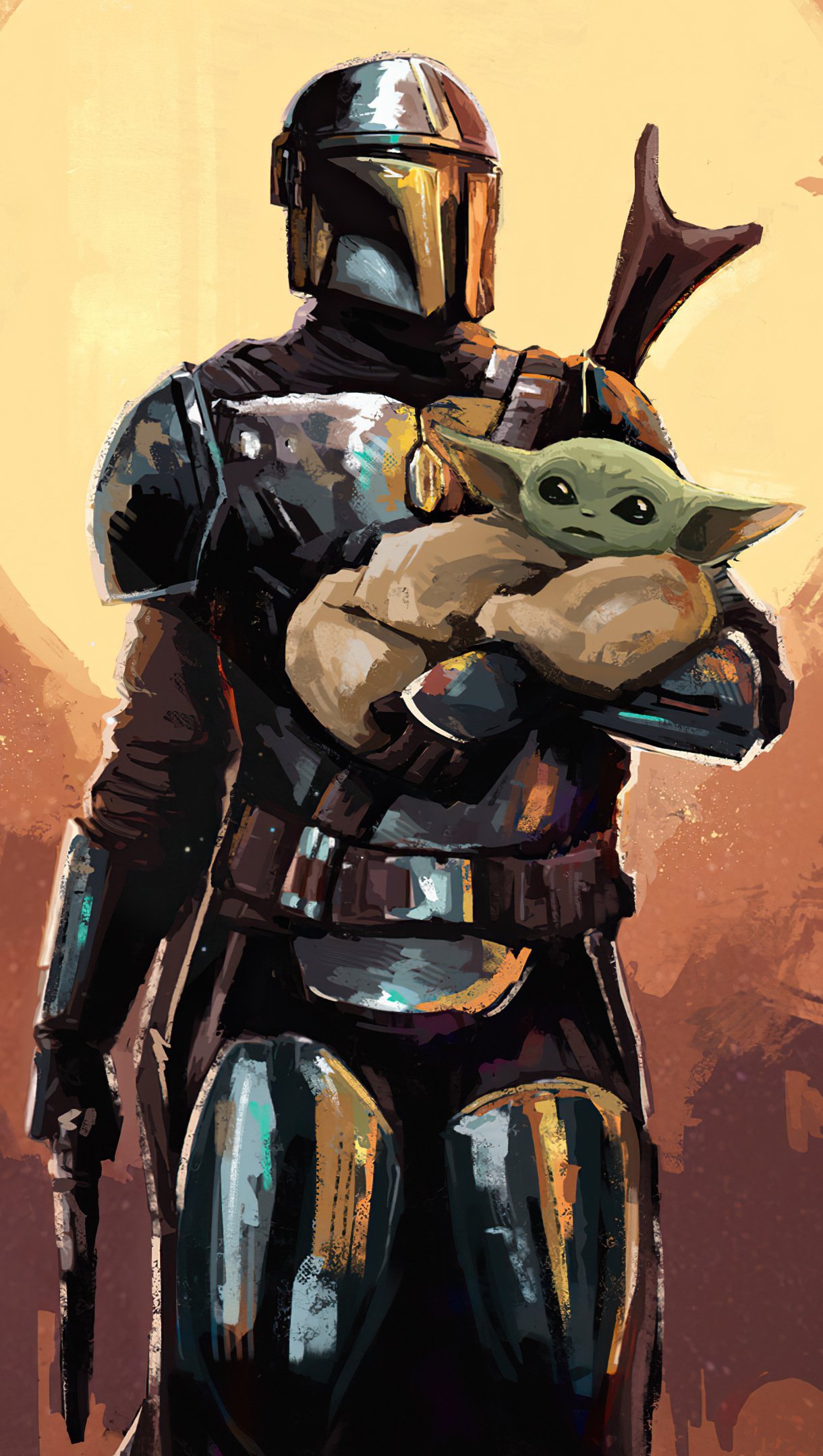 The Manddalorian Yoda bebe Arte Digital