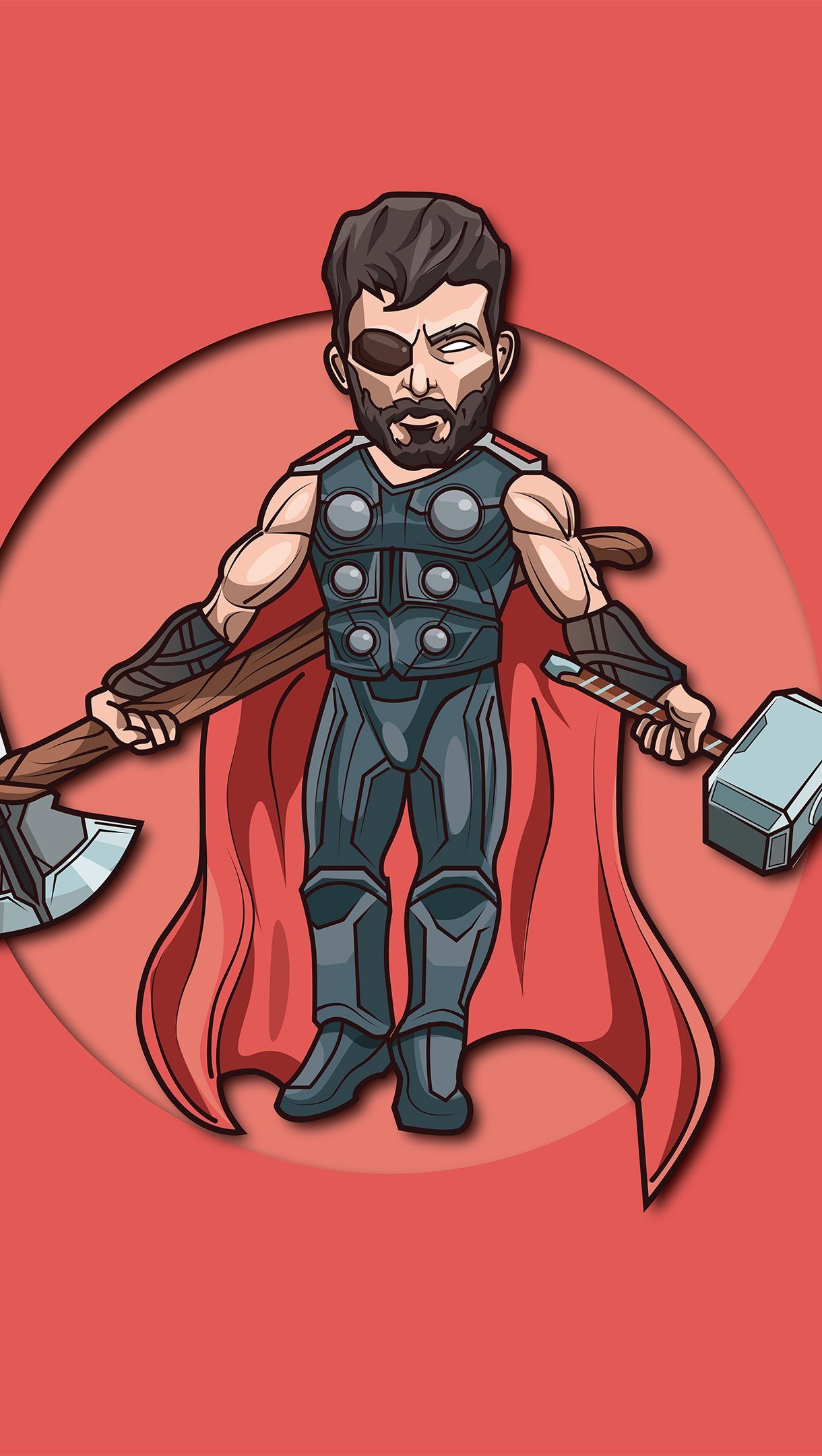 Thor Dios del rayo ilustración minimalista