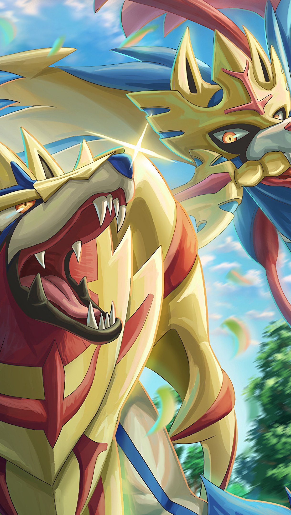 Zamazenta y Zarcian de Pokemon Espada Pokemon Escudo