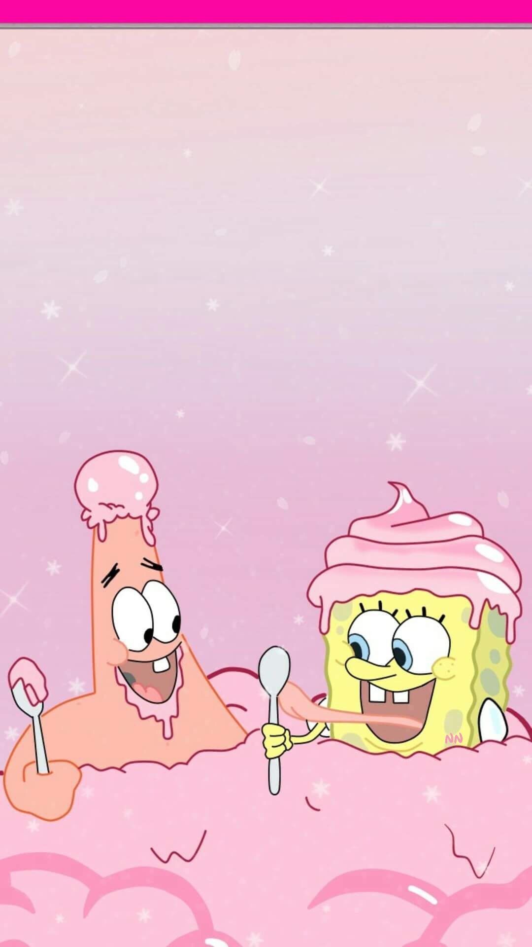 bob y patricio comiendo helado